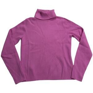 VTG Daniel Bishop 100% Cashmere Sweater Turtleneck Ribbed Womens Size Large Pink